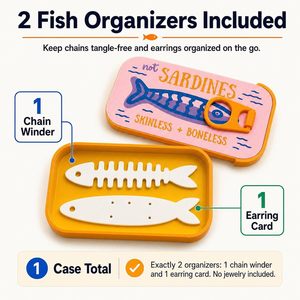 Portable Fish Shape Jewelry Box Travel Jewelry Organizer Case Velvet Lined <b>Storage</b> Holder for <b>Rings</b> Earrings Bracelets - Product Image 3