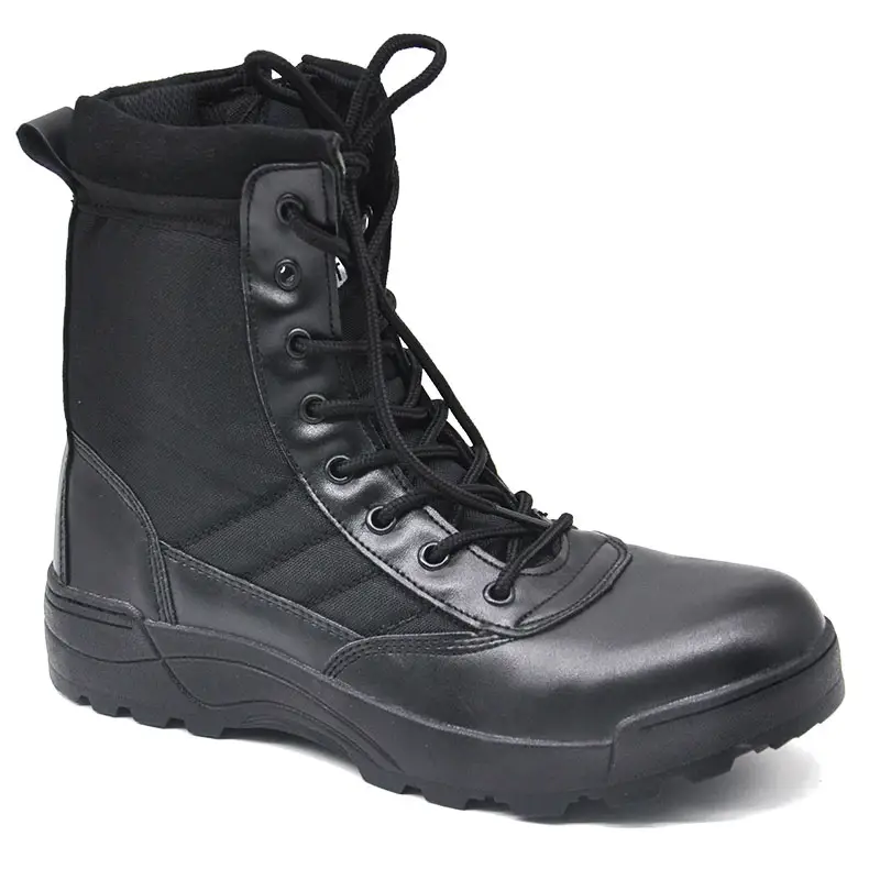 O.SWAT Sepatu Bot Taktis Warna Hitam, Sepatu Bot Militer Antiair Bahan PU
