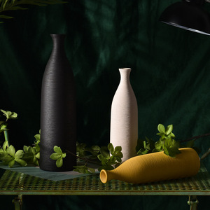 Vaso per Fiori in Ceramica Effetto Seta Nordico Morandi, Ecologico, Opaco, Decorazione con Fiori Secchi, Moderno Minimalista Creativo per Interni - Product Image 2