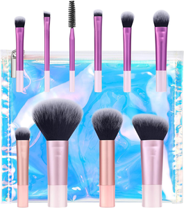 4285 RT 10 Pce Cheveux Synthétiques Nouvelle Marque Privée Visage Double Face Poignée En Aluminium Portable Mini Voyage Taille Maquillage Brosse <span class=keywords><strong>Kit</strong></span> Ensemble - Product Image 5