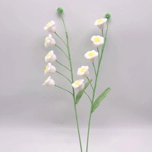 Bouquet de fleurs artificielles en coton tricoté lavable fait main, style <span class=keywords><strong>boutique</strong></span>, fleurs au crochet, lys de vallée - Product Image 5