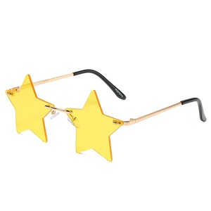 Gafas de Sol de Moda con Marco Metálico para Mujer, Lentes Transparentes Elegantes, Forma de Estrella Pentagrama, Sin Montura - Product Image 5