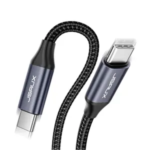 JSAUX USB C 3.1 5A USB C 케이블 나일론 꼰 갑옷, 사용자 정의 유형 C 케이블 4K 비디오 출력 노트북 휴대 전화와 호환