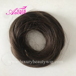 QingDao fabbrica di 100% capelli umani vergini europea naturale crocchia per capelli con elastico per capelli corda per uso quotidiano in magazzino - Product Image 3