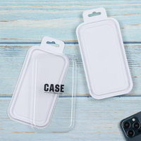 Caja de plástico transparente con blíster y etiqueta de papel personalizada para embalaje minorista de fundas para teléfonos inteligentes