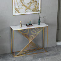 Table console moderne de luxe noire en acier inoxydable Mobilier de salon et de chambre à coucher avec base de table élégante pour usage domestique