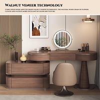 Ensemble de coiffeuse de luxe moderne avec éclairage LED, miroir et tiroirs pour hôtels