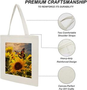 Sunflower Butterfly Canvas Tote <b>Bag</b> with Handles Reusable Grocery <b>Shopping</b> <b>Bags</b> <b>Foldable</b> Handbag Shoulder <b>Bags</b> - Product Image 5