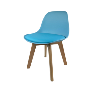 Silla de <span class=keywords><strong>tulip</strong></span>án de plástico para niños de estilo nórdico con asiento acolchado, patas de madera, muebles de jardín de infantes, cojín tapizado de PU, silla para niños - Product Image 3