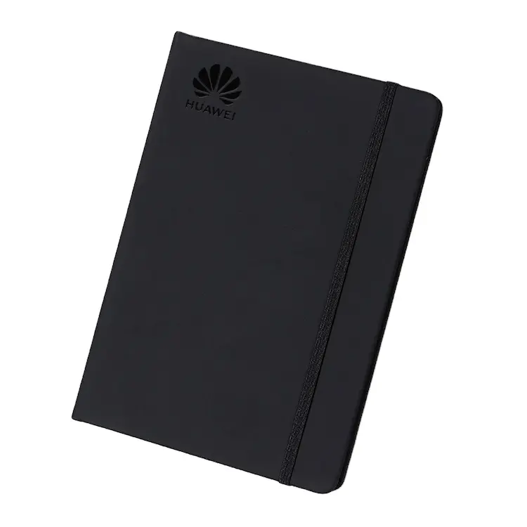 A5 Black PU Leather School Paper Notebook