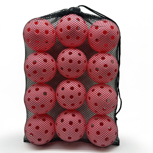 Factory Direct Supply <strong>Custom</strong> <strong>Logo</strong> Plastic Hollow <strong>Ball</strong> Golf Practice <strong>Balls</strong> Lightweight 26 Holes Airflow Pickleball with Mesh Bag - Product Image 4