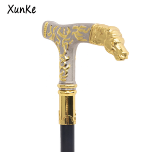 Weißer Goldener Pferde-Luxus-Gehstock mit Muster, Party-Mode-Stick, Dekorativer Gehstock mit Knopf, Ablenke, Bühnen-Performance-Stick - Product Image 5