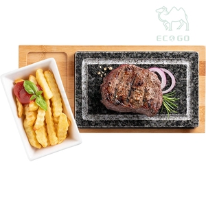 Planche en bois chaude avec ensemble de gril en pierre de granit à steak plats de cuisson et casseroles avec un bol de service batteries de cuisine durables - Product Image 2