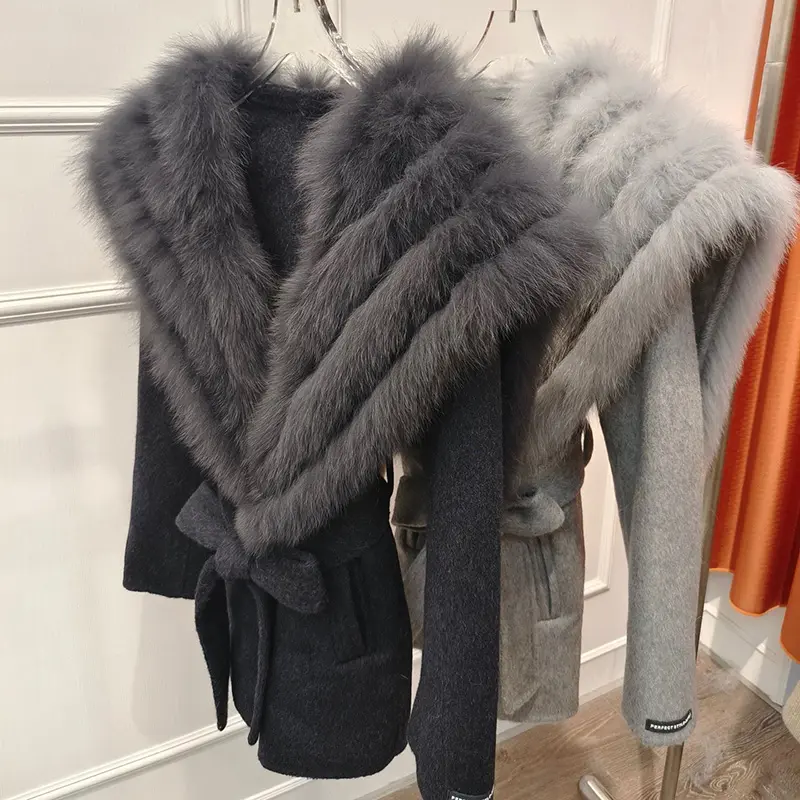 Женское кашемировое шерстяное пальто