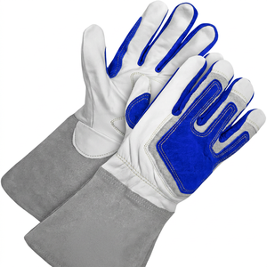 Gants de travail en cuir robustes et légers, avec manchette longue, résistants à la chaleur pour le soudage, avec prises de main complètes, unisexe - Product Image 5