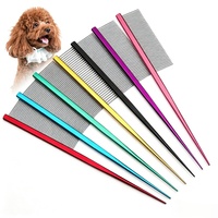 Produits de toilettage pour animaux Acier inoxydable à dents fines peigne Accessoires pour chats et chiens brosse de toilettage