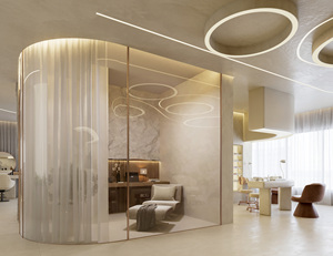 Moda personalizada salón de uñas de diseño de pelo Slaon espejo estación Spa belleza decoración blanco Nail Bar muebles - Product Image 4