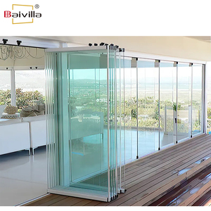 Ban công hiện đại có thể gập lại cửa sổ không khung kính hai lớp kính cường lực trượt ngang cửa sổ gấp - Product Image 2