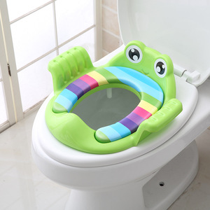 Baby <b>Potty</b> Seat With Handrails Large Size For 1-2 Years Kids Toilet <b>Training</b> PP Material Pink Green Blue Colors - Product Image 2