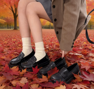 รองเท้าโลฟเฟอร์หัวมนพื้นหนา - Product Image 4