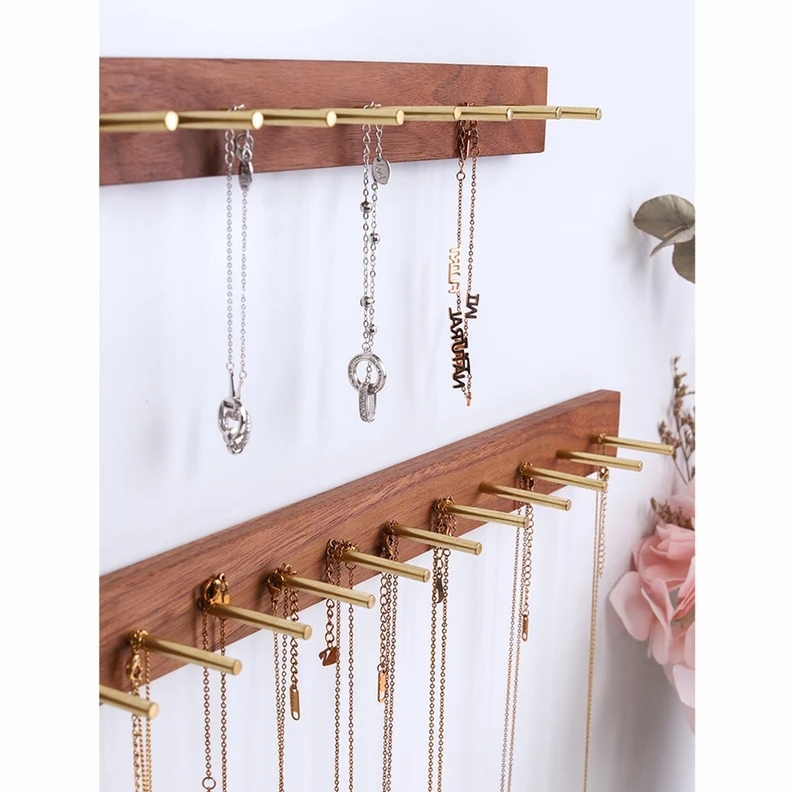 Maßgefertigter Minimalistischer Wand-schmuckhalter Langer Wand-schmuckständer Ohrringhalter Halsketten-organizer Wand-schmuckorganizer