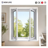 Ventana Corredera Abatible de PVC Moderna para Cocina, Resistente al Viento, de Apertura Interior, con Doble Acristalamiento de Acero Inoxidable