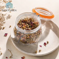 Pot de conservation en verre hermétique avec couvercle à clip, motif en relief, récipient de cuisine transparent pour confiture, miel, biscuits