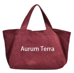 Bolsa de Compras de Lona de Algodón Natural Resistente con Asas de Cuerda y Diseño de Puntos, Personalizable para Boutique - Product Image 5