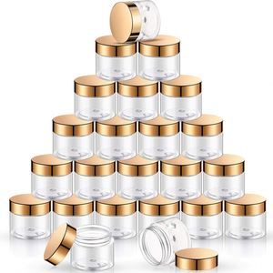Pots ronds en plastique PS de 15 ml, 30 ml, 60 ml, 4 oz, 16 oz pour poudre à ongles et gommage pour les lèvres avec couvercle à vis rose doré - Product Image 1