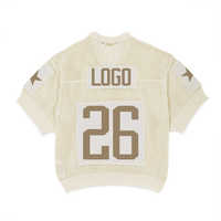 Fabricant de tricots Logo personnalisé col en V manches courtes évider Crochet t-shirt pull en tricot maillots de basket-ball de football