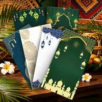 Sacs cadeaux verts d'Asie du Sud-Est pour le commerce extérieur, impression couleur personnalisable, estampage à chaud, logo personnalisé, enveloppes à monnaie pour l'Aïd al-Fitr