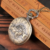 Montre de poche à quartz steampunk antique, style rétro, avec chaîne et pendentif, meilleur cadeau pour hommes et femmes
