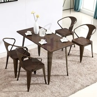 Moderner industrieller Trend Metall Esstisch 4 Stühle Panel Restaurant Möbel Set für Home Bar Badezimmer Cafe Food Court Verwendung