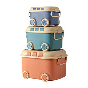 Boîte de rangement pour enfants <span class=keywords><strong>en</strong></span> forme mignonne, <span class=keywords><strong>coffre</strong></span> de rangement pour jouets et livres, conteneur de rangement <span class=keywords><strong>en</strong></span> <span class=keywords><strong>plastique</strong></span> de dessin animé avec roulettes pour les jouets des enfants - Product Image 3