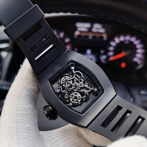 RM Luxury 055 Men Mechanical Watch – ตัวเรือนคาร์บอนไฟเบอร์สีดำล้วนพร้อมวงแหวนด้านในสีแดง นาฬิกาข้อมือผู้ชายสำหรับนักธุรกิจกันน้ำ - Product Image 5