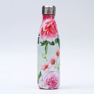 ขวดน้ำสแตนเลสขนาด 500 มล. พิมพ์ลายไม้สีธรรมชาติ พร้อมฝาเกลียว ขวดน้ำทรงโคลา ลายไม้สัก ปลอดสาร BPA - Product Image 4