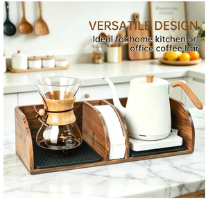 Organizador de Barra de Café de Madera de Acacia Personalizado, Soporte para <span class=keywords><strong>Cafetera</strong></span> Chemex, Portafiltros de Papel para Café, para Encimera - Product Image 2