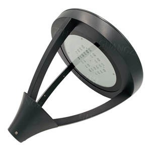 Lampe de jardin LED noire ronde à plateau plat avec support de bras à 3 pieds, série J03 - Product Image 2