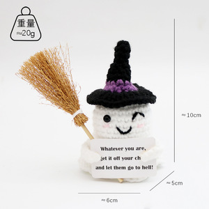 Venta al por mayor: Novedades <span class=keywords><strong>de</strong></span> Halloween 2026 - Muñecos <span class=keywords><strong>Amigurumi</strong></span> <span class=keywords><strong>de</strong></span> ganchillo hechos a mano para apoyo emocional, con etiquetas positivas decorativas. - Product Image 2