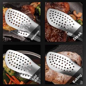 Wholesale Kitchen Tools Anti-heat Cooking Salad Serving Buffet Clamp Food Clip <b>BBQ</b> Tongs Stainless Steel - Product Image 6