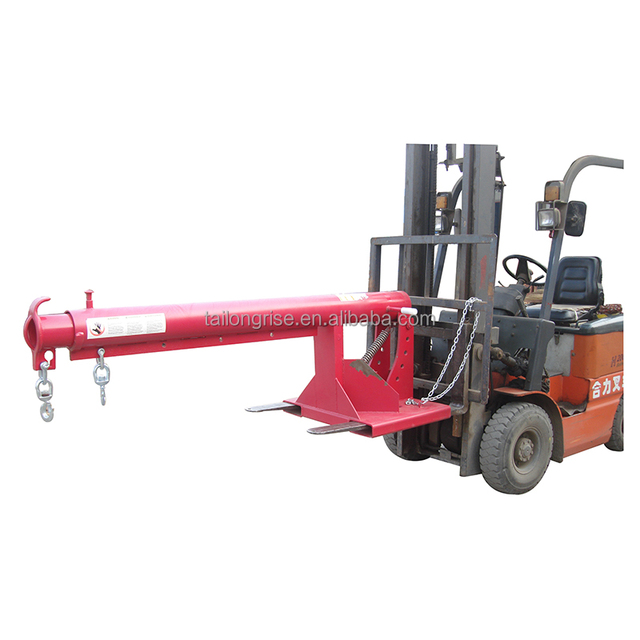 Forklift Telescoping Jib Boom Crane Low Profile Extended Boom Lift Master for Fork Truck Strong Duty Forklift Attachment