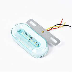 Toptan 12V 24V renkli plastik mavi Oval Amber Led tekne kargo römork dönüş park lambaları Led çubuk gümrükleme için ışıkları römorklar