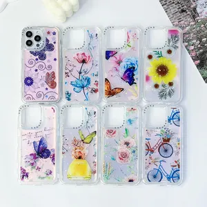 Dazzling Three-In-One Acrylic Painted Glue + Laser Paper Cell Phone Case for iPhone for Samsung