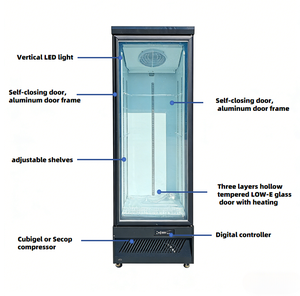 Réfrigérateur commercial à boissons <span class=keywords><strong>1</strong></span> <span class=keywords><strong>porte</strong></span>, à refroidissement par air, avec éclairage LED, faible consommation, pour bars et magasins - Product Image 2