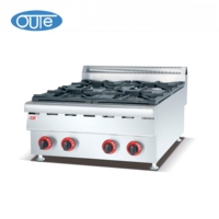 Estufa de Gas Comercial de Acero Inoxidable, 4 Quemadores, de Sobremesa, GLP/GNL, Equipo de Cocina, Fábrica OEM con Más de 20 Años de Experiencia