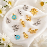 Pendentifs élégants en émail et acier inoxydable 18 carats, breloques mixtes (œil, tomate, grain de café, visage de soleil, Pégase, abeille) pour la fabrication de bijoux DIY