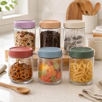 Bocaux de conservation en verre de haute qualité, transparents, à large ouverture, étanches, hermétiques, écologiques, avec couvercle à vis en silicone, pour aliments, 12oz, 16oz, 24oz