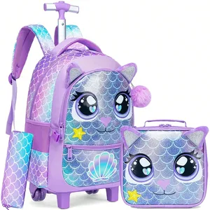 BunnyFly Juego de 3 Mochilas Escolares con Ruedas para Estudiantes de Primaria Unisex, Maleta <span class=keywords><strong>Infantil</strong></span> de Gran Capacidad - Product Image 1