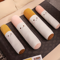 Coussin en peluche en forme de cigarette de dessin animé mignon, doux, moelleux, drôle, cylindrique, kawaii, nouveauté, coussin décoratif