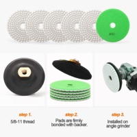 Disque de polissage diamanté 4 pouces, tampons de polissage diamantés à sec pour granit et marbre